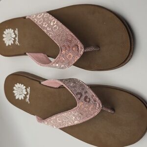 Yellow box‎ flip flops FAZIO COLOR BRONZE 8.5 MEDIUM WIDTH